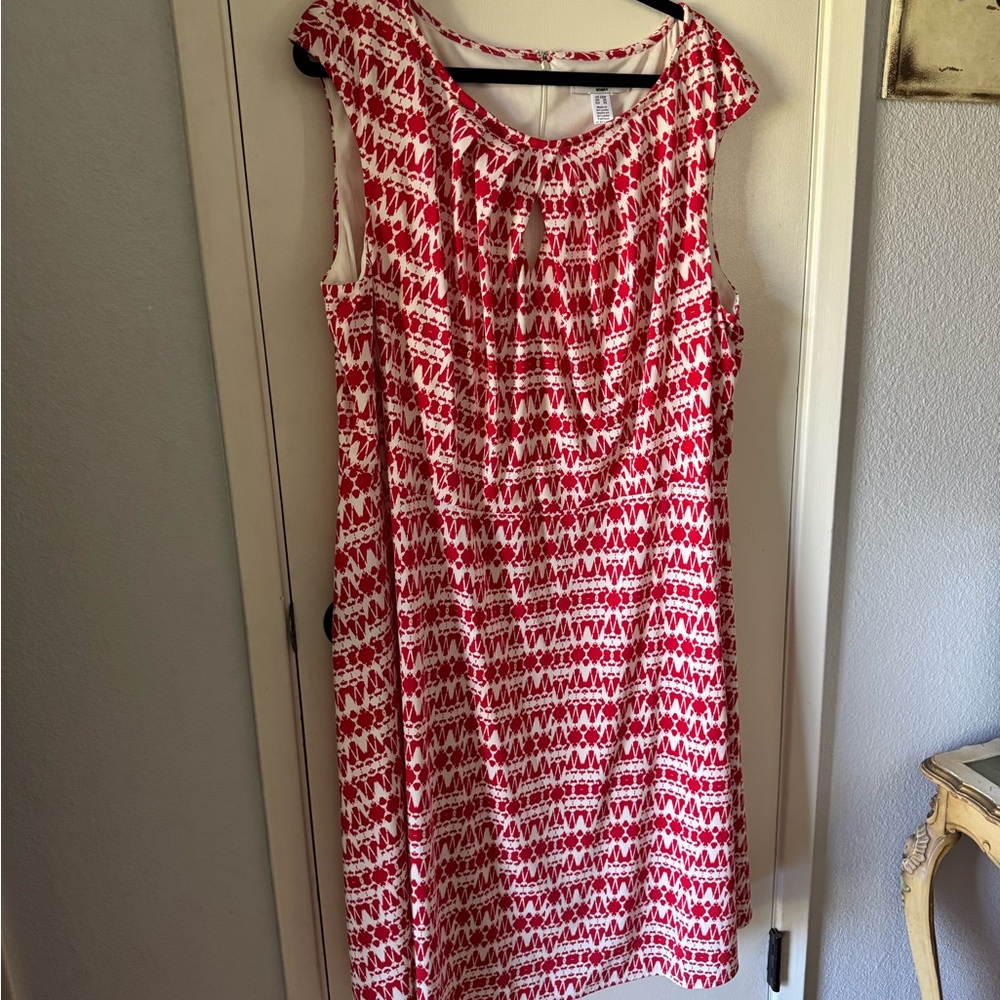 Red and White Sleeveless Dress